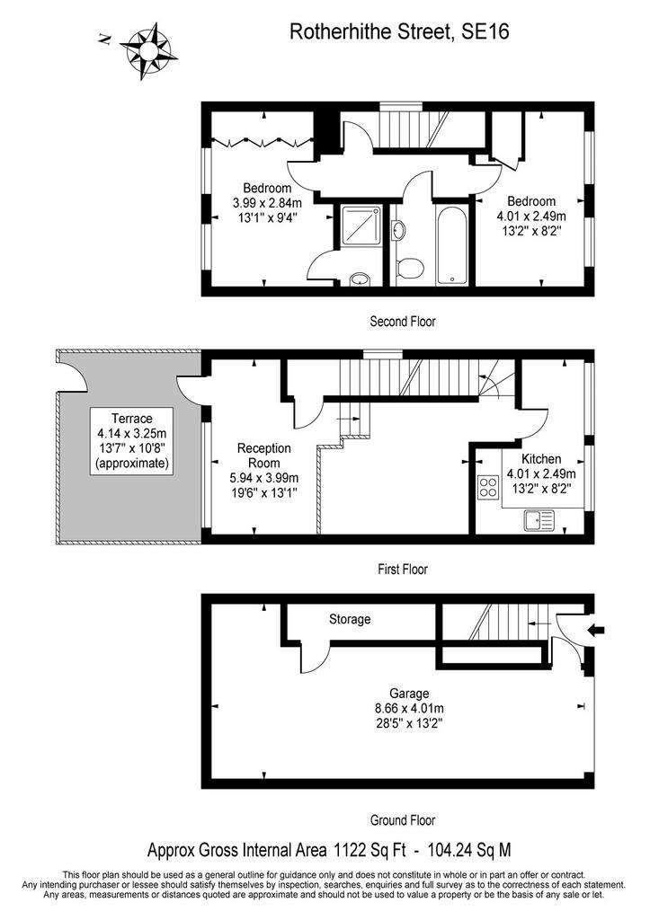 2 bedroom end of terrace house to rent - floorplan