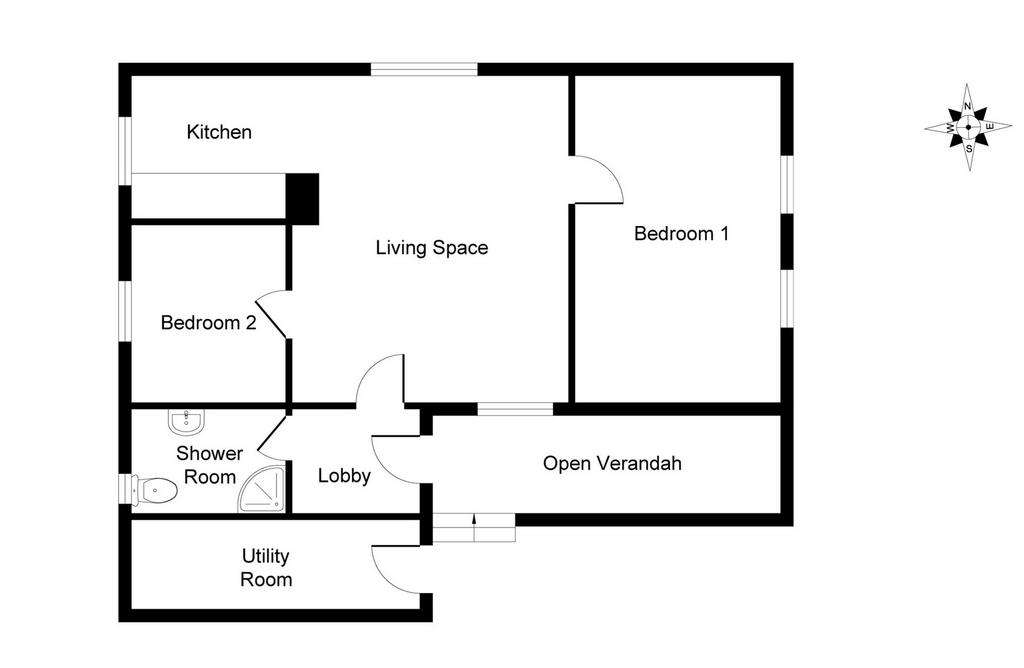 2 bedroom cottage for sale - floorplan