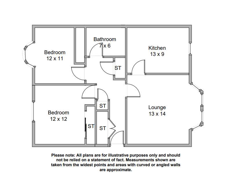 2 bedroom flat to rent - floorplan