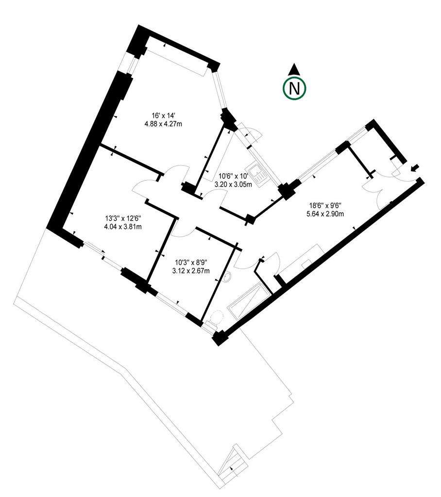 2 bedroom flat to rent - floorplan