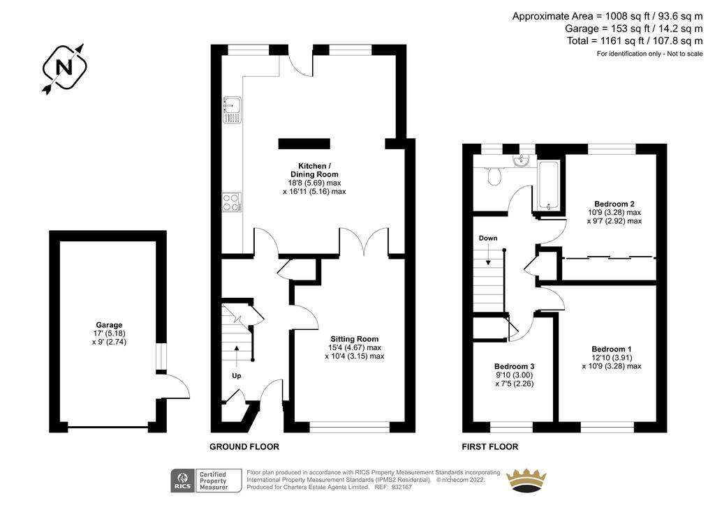 3 bedroom terraced house for sale - floorplan