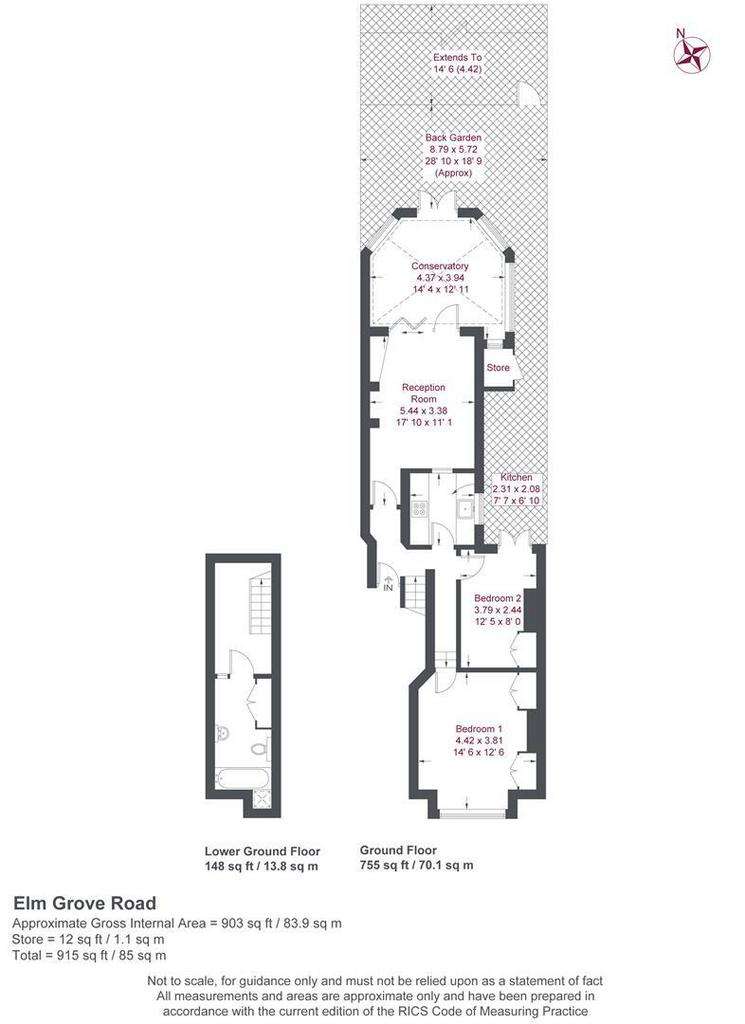 2 bedroom flat to rent - floorplan