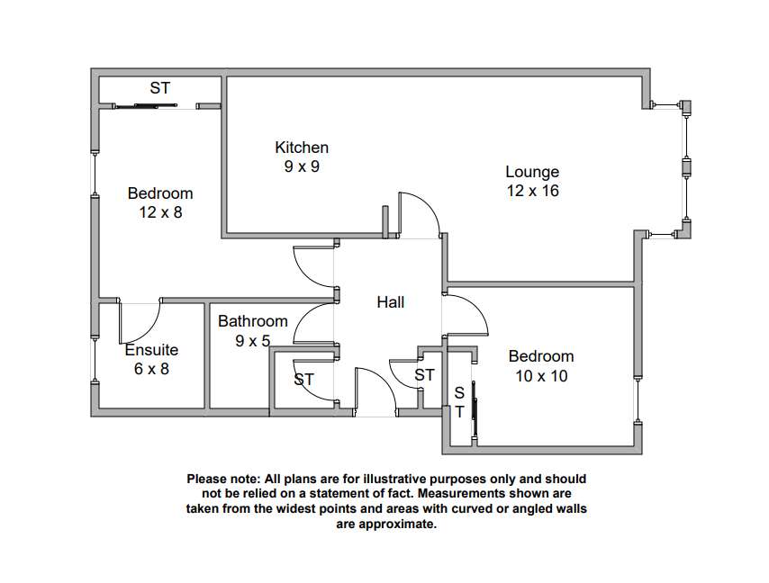 2 bedroom flat to rent - floorplan