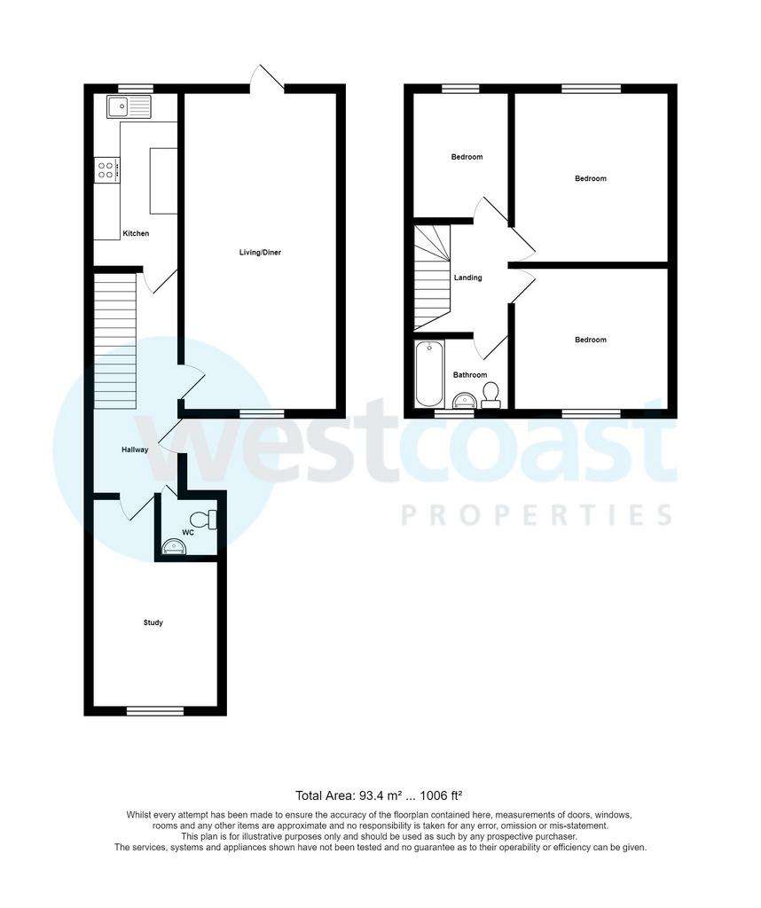 3 bedroom terraced house to rent - floorplan