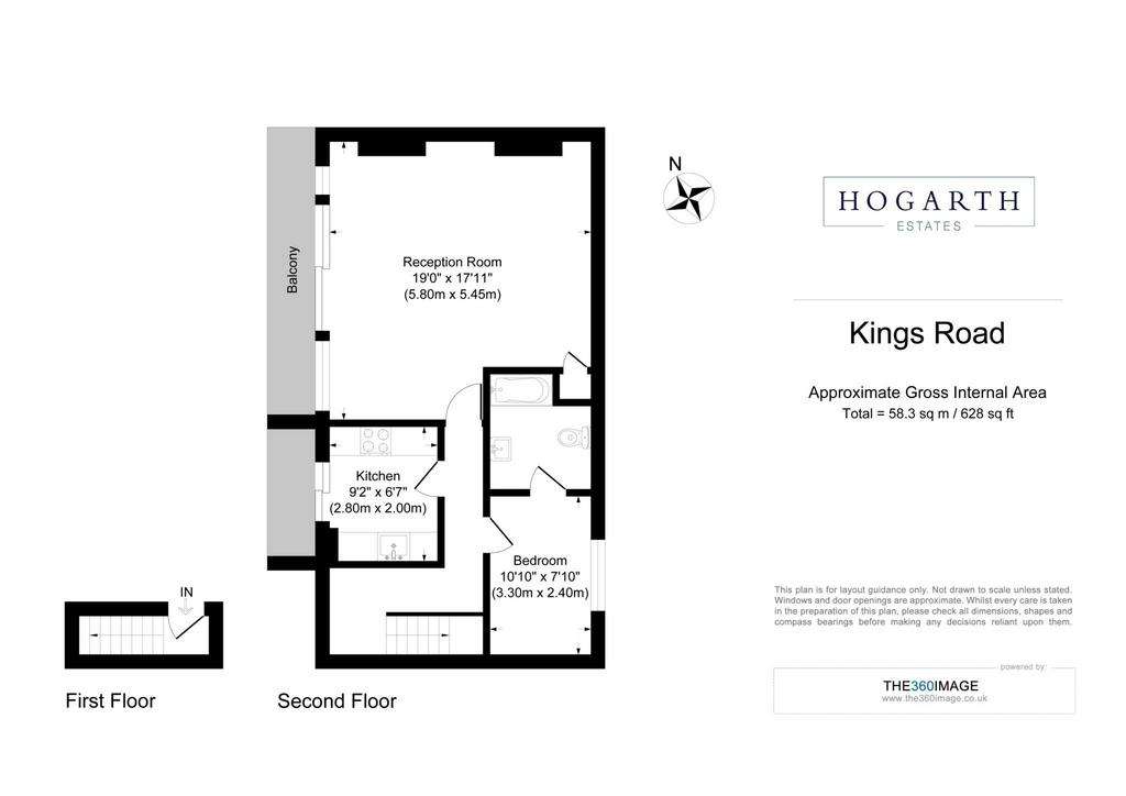 1 bedroom flat to rent - floorplan