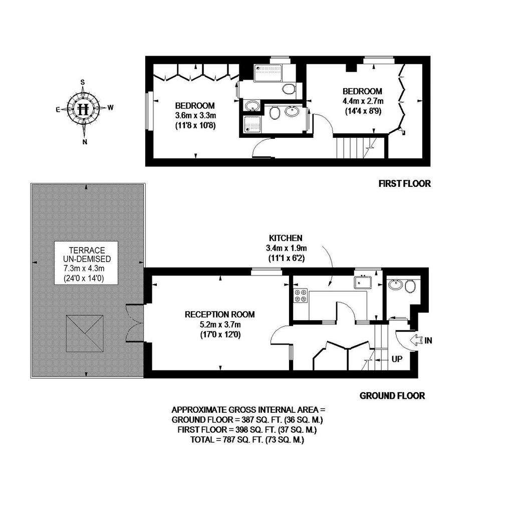 2 bedroom flat to rent - floorplan