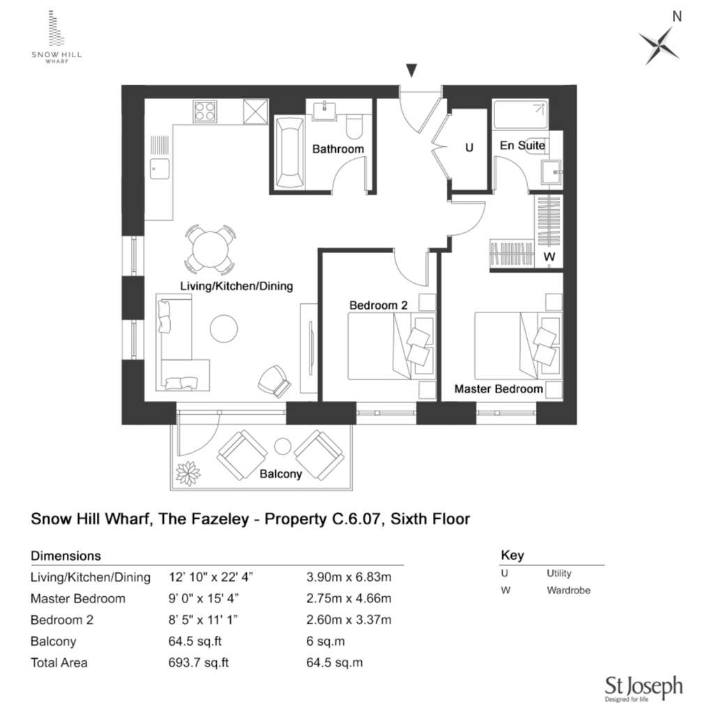 2 bedroom flat to rent - floorplan