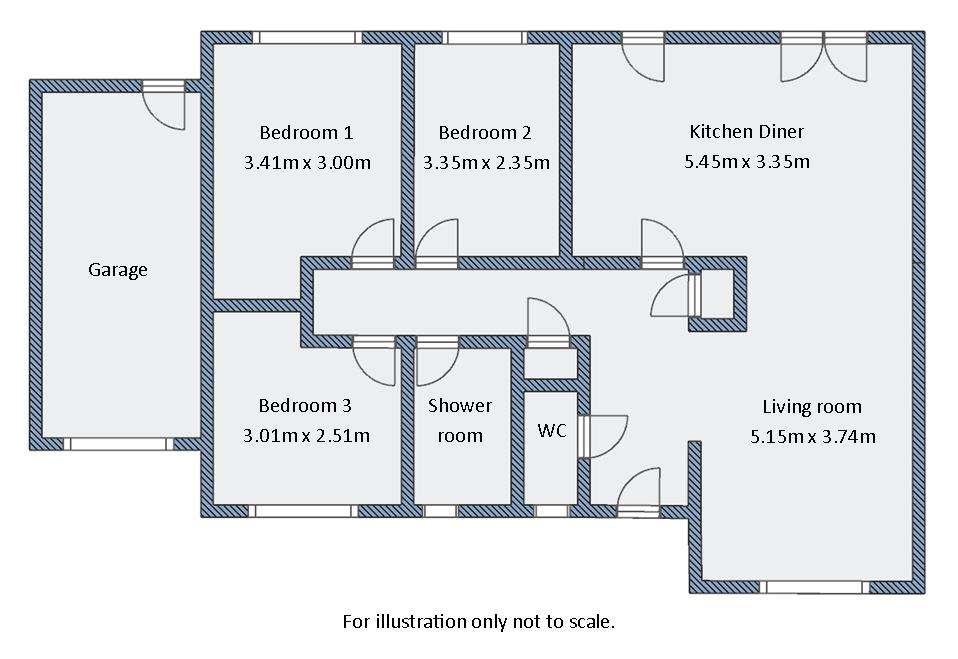 3 bedroom bungalow for sale - floorplan