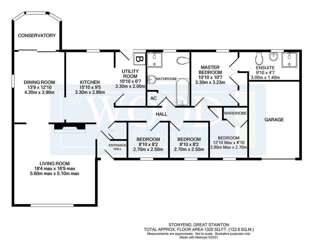 4 bedroom bungalow for sale - floorplan