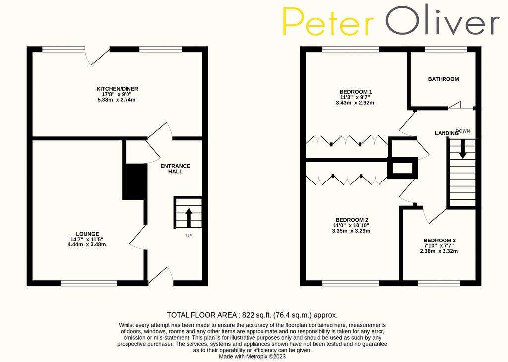 3 bedroom terraced house for sale - floorplan