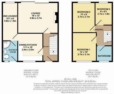 3 bedroom semi-detached house for sale - floorplan