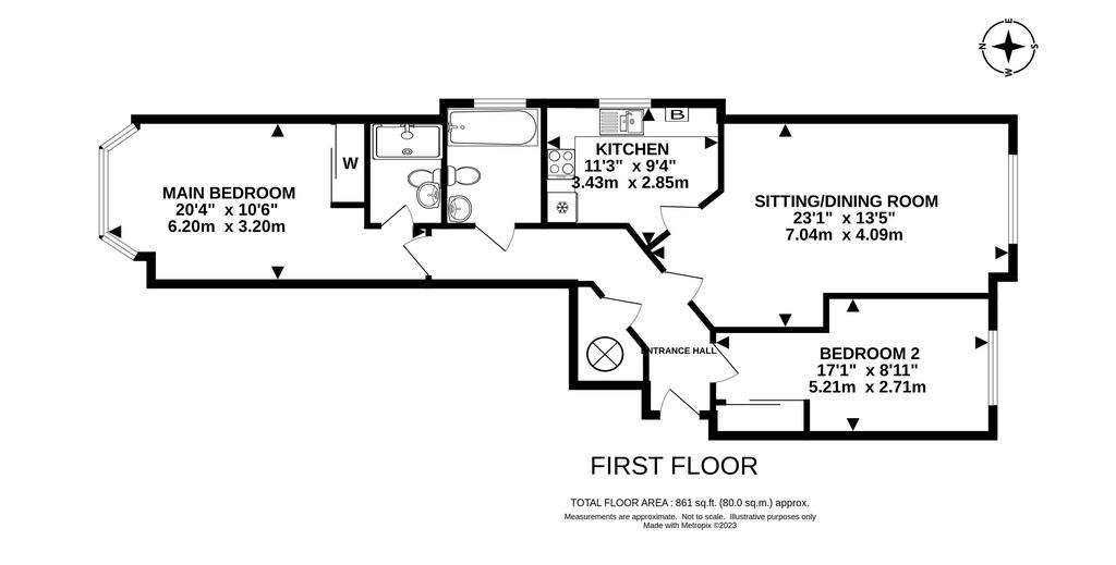 2 bedroom flat for sale - floorplan