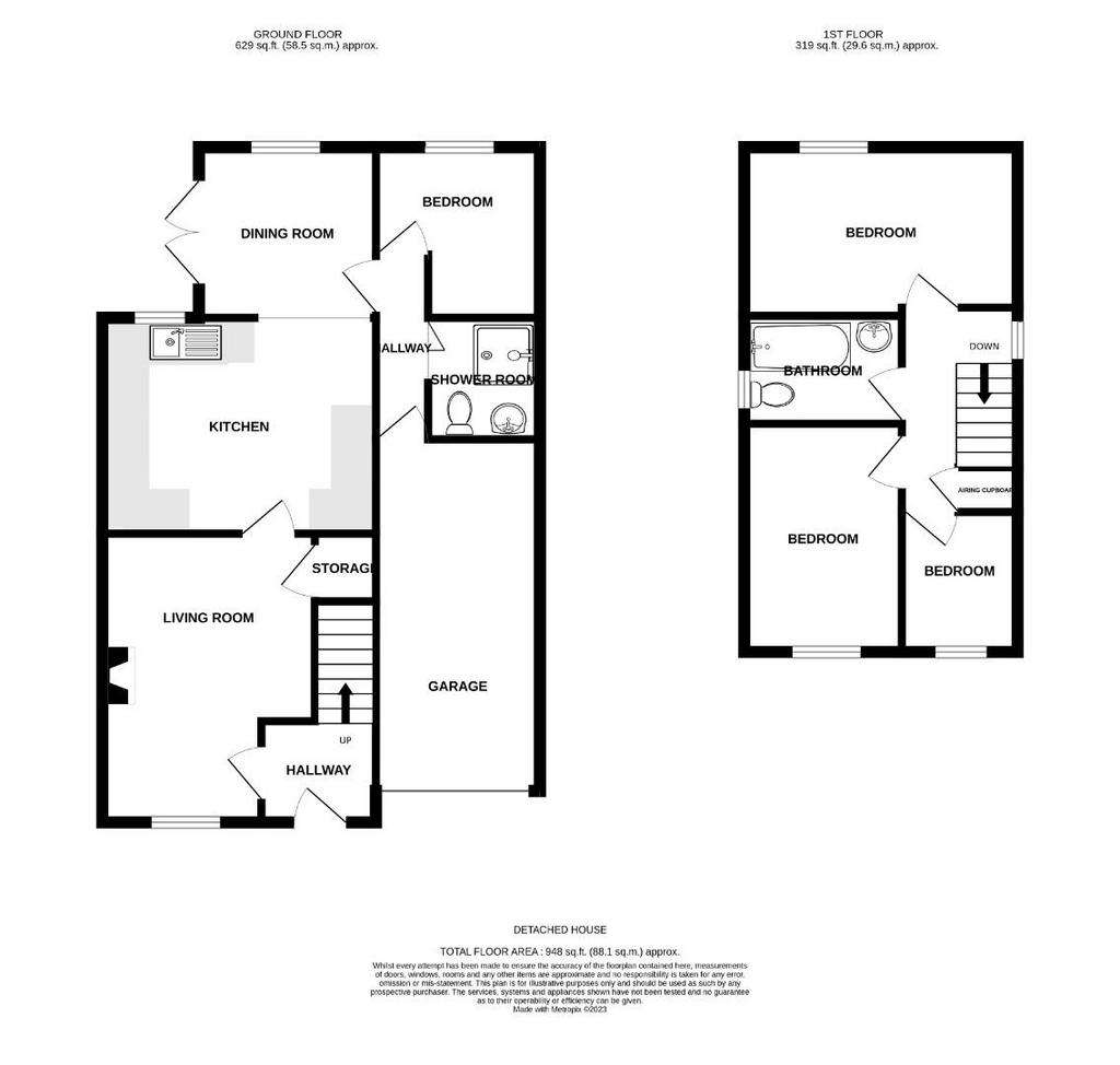 3 bedroom detached house for sale - floorplan