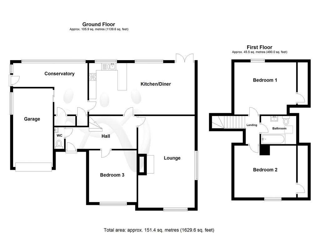 3 bedroom detached house to rent - floorplan