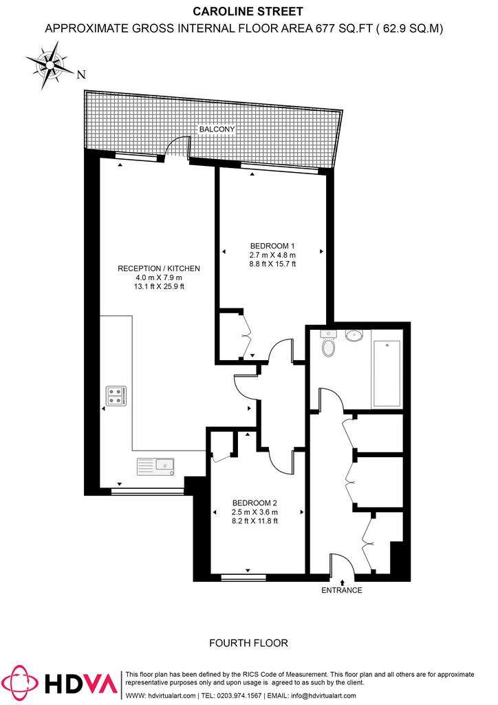 2 bedroom flat for sale - floorplan