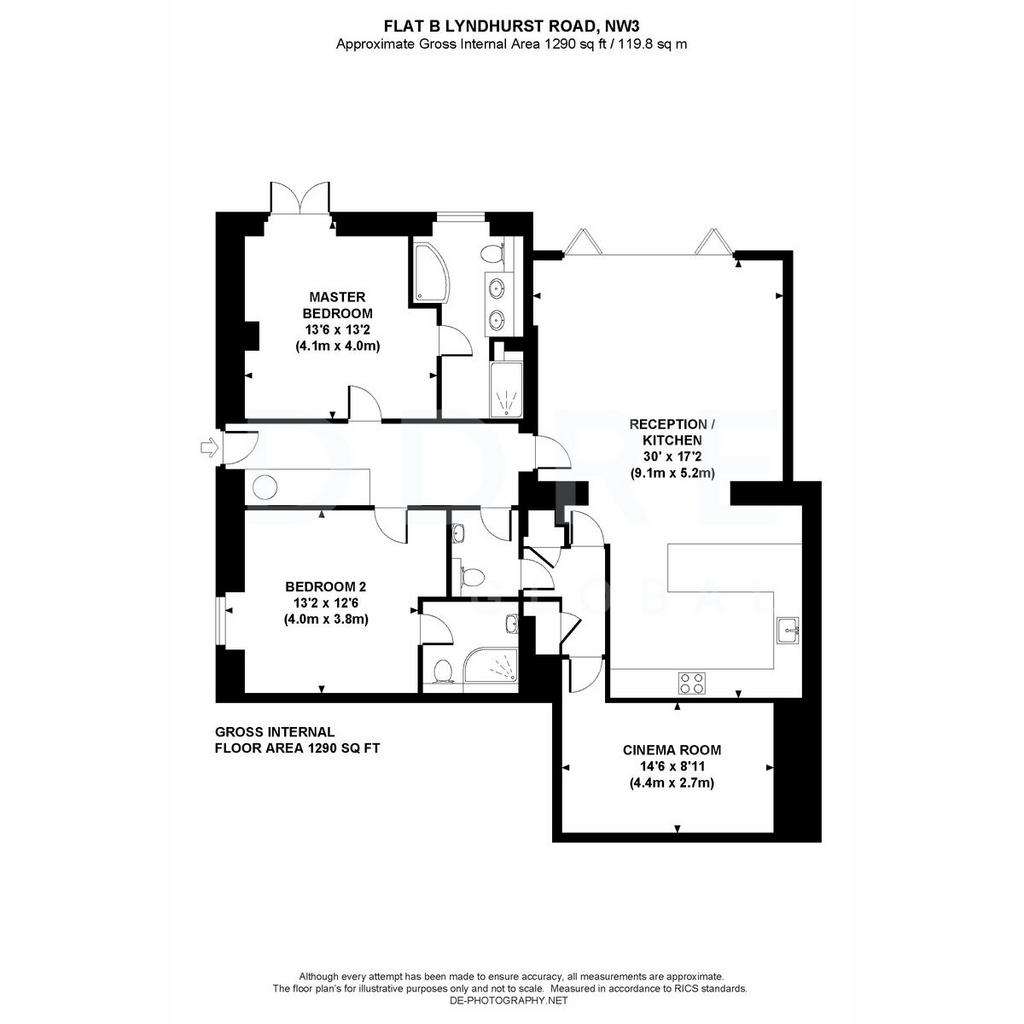 2 bedroom flat to rent - floorplan