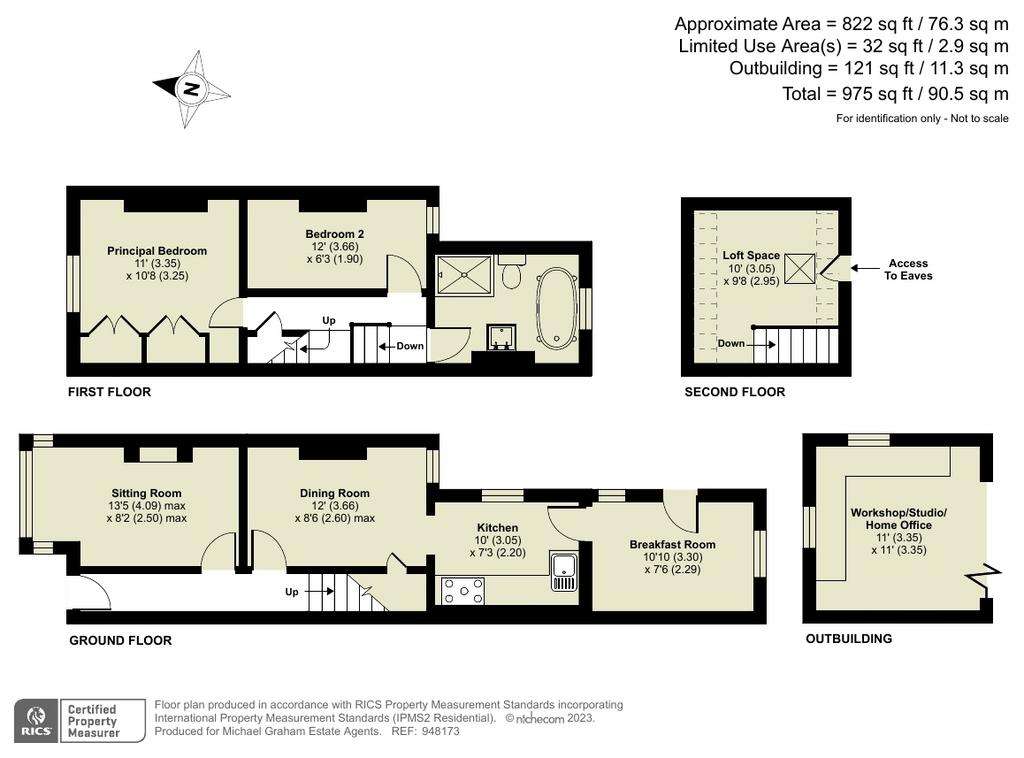 2 bedroom terraced house for sale - floorplan