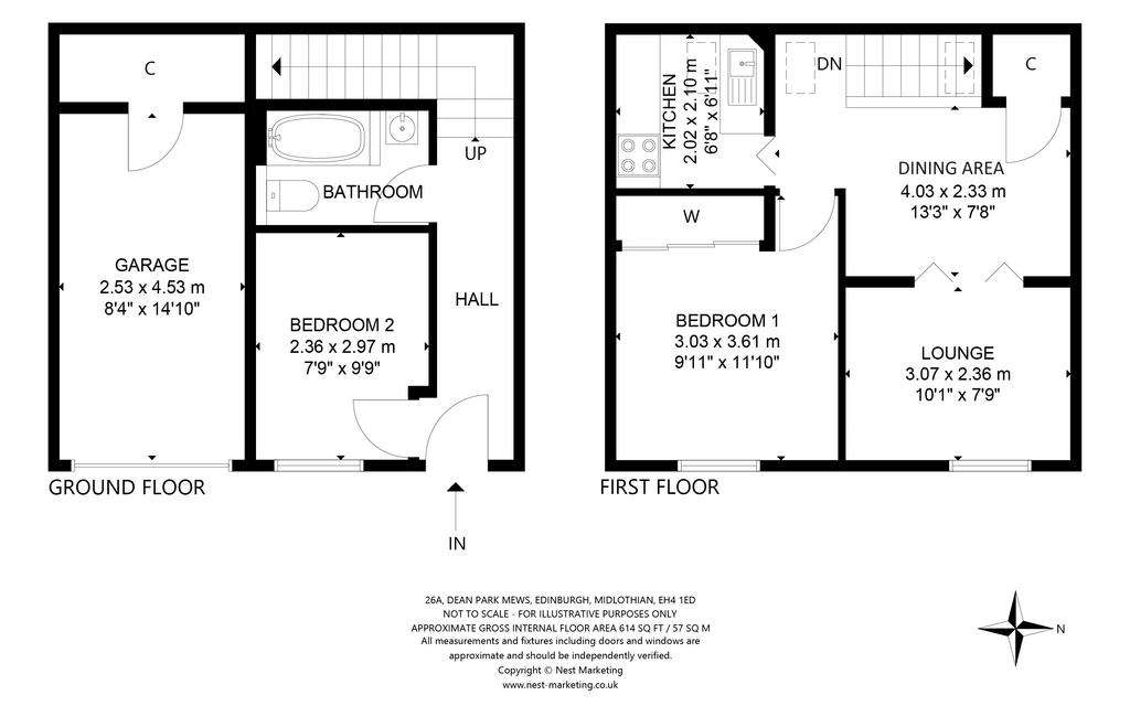 2 bedroom terraced house to rent - floorplan