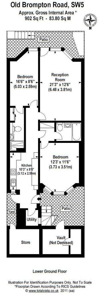 2 bedroom flat to rent - floorplan