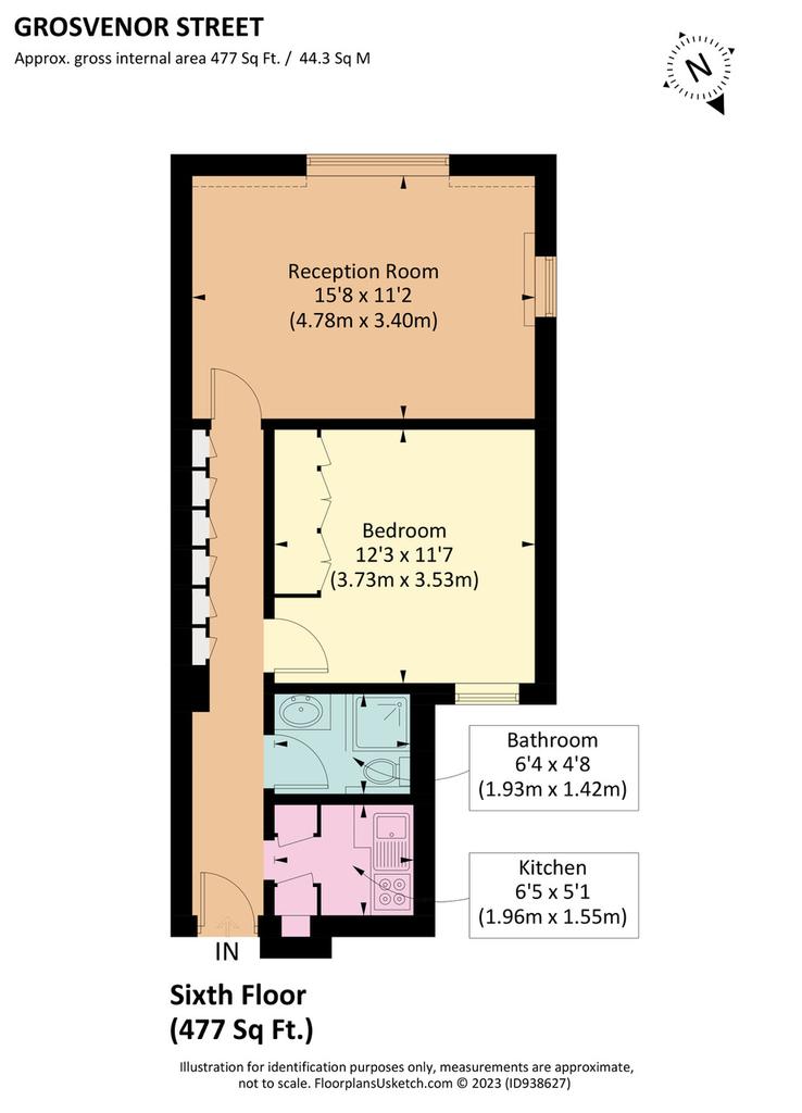 1 bedroom flat for sale - floorplan