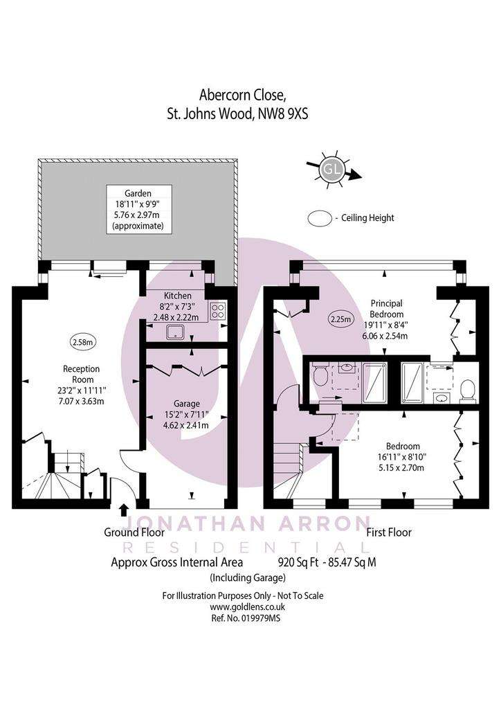 2 bedroom mews house to rent - floorplan