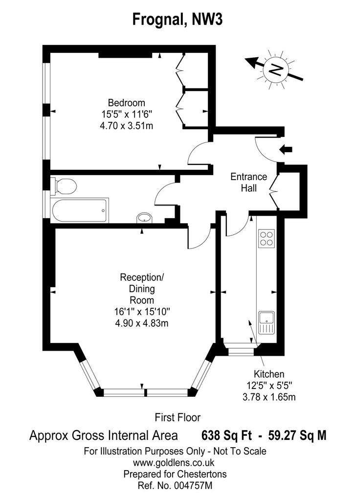 1 bedroom flat to rent - floorplan