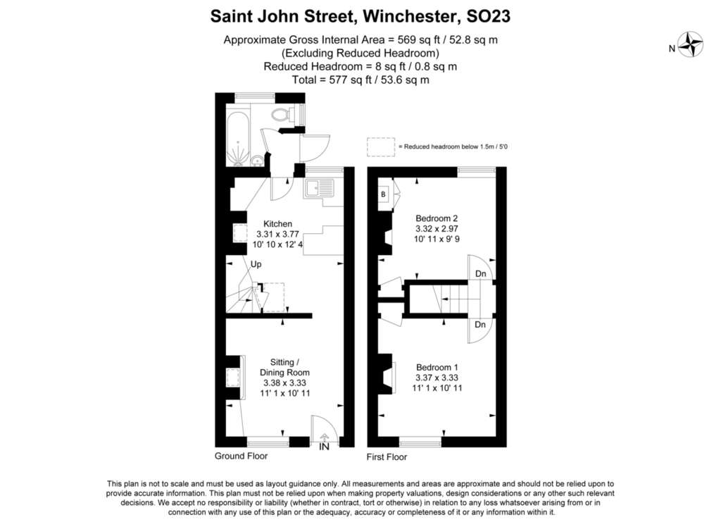 2 bedroom terraced house to rent - floorplan