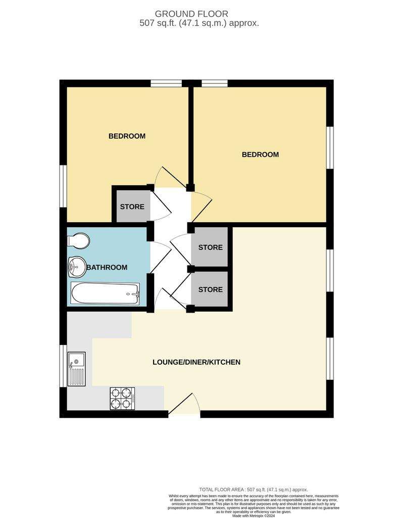 2 bedroom flat to rent - floorplan