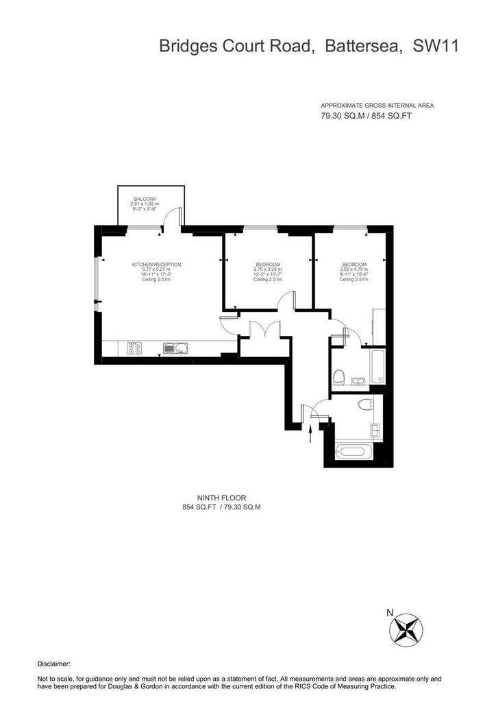 2 bedroom flat to rent - floorplan