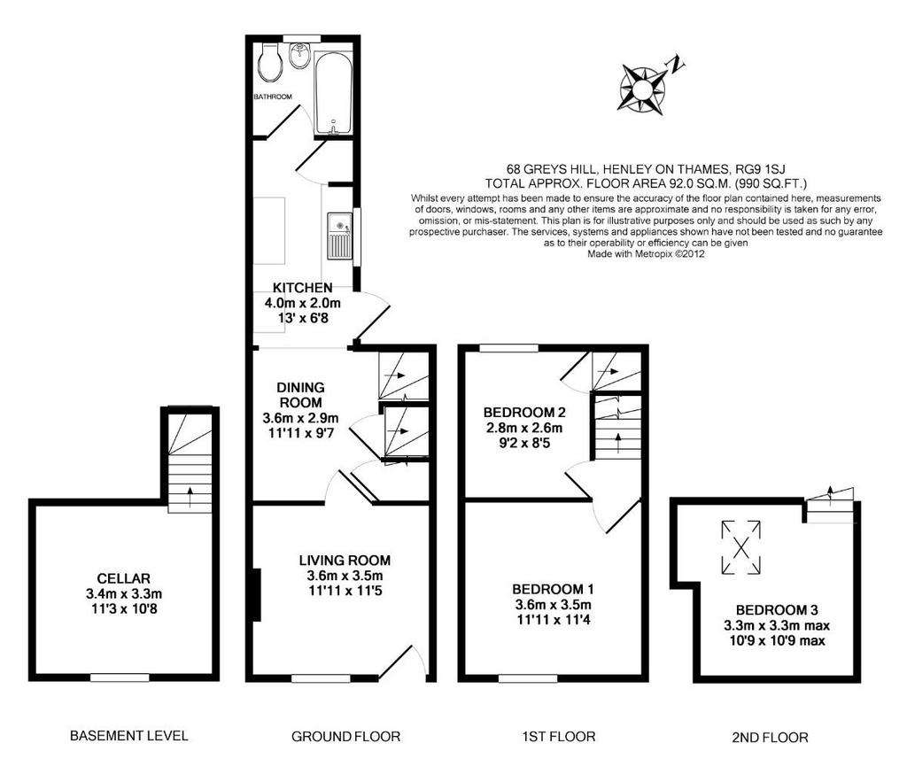 3 bedroom house to rent - floorplan