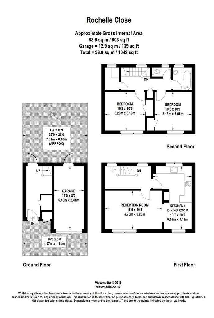 2 bedroom terraced house to rent - floorplan