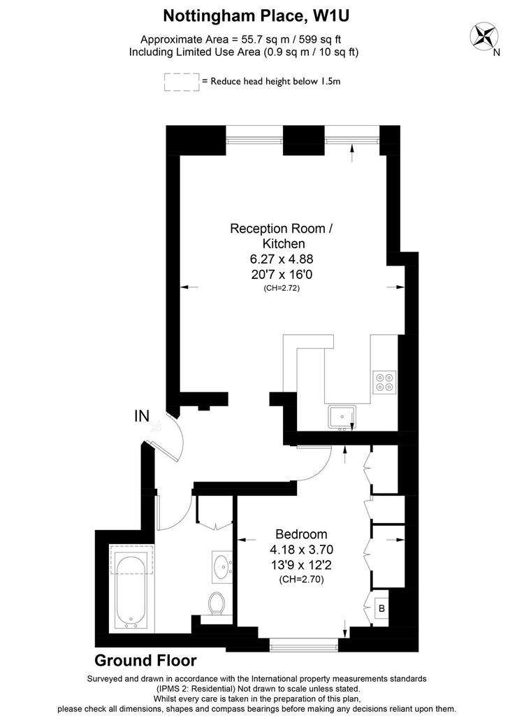 1 bedroom flat to rent - floorplan