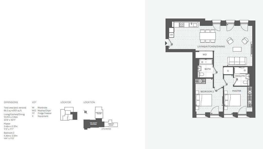 2 bedroom flat to rent - floorplan