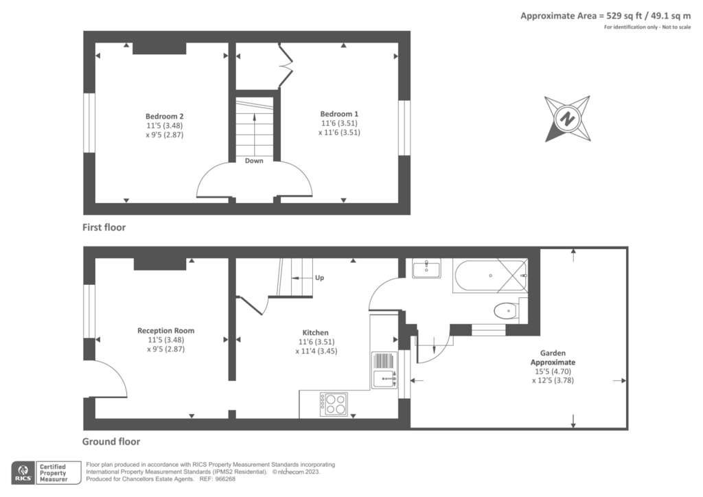 2 bedroom cottage to rent - floorplan