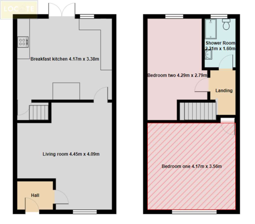 2 bedroom terraced house for sale - floorplan