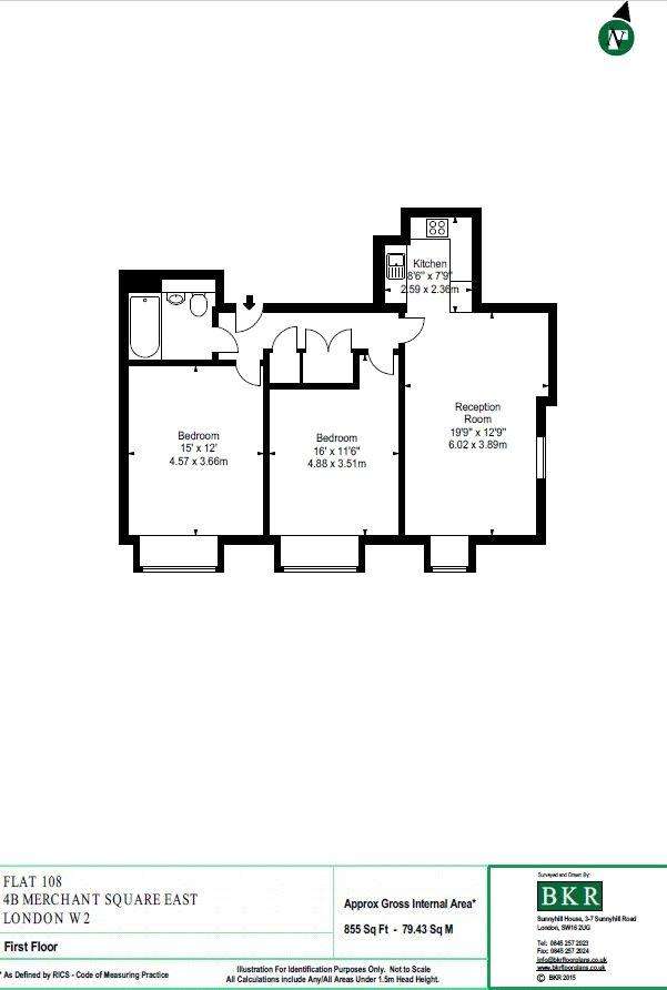 2 bedroom flat to rent - floorplan