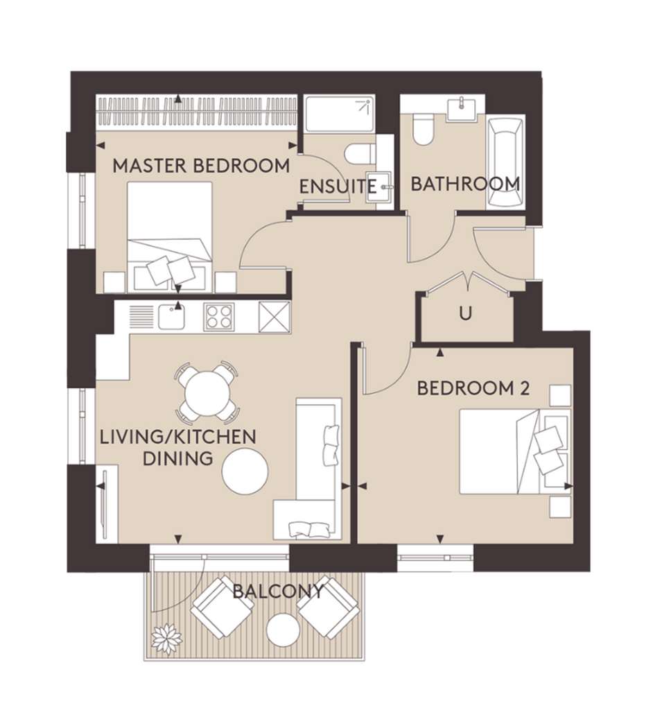 2 bedroom flat to rent - floorplan