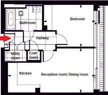 1 bedroom flat to rent - floorplan