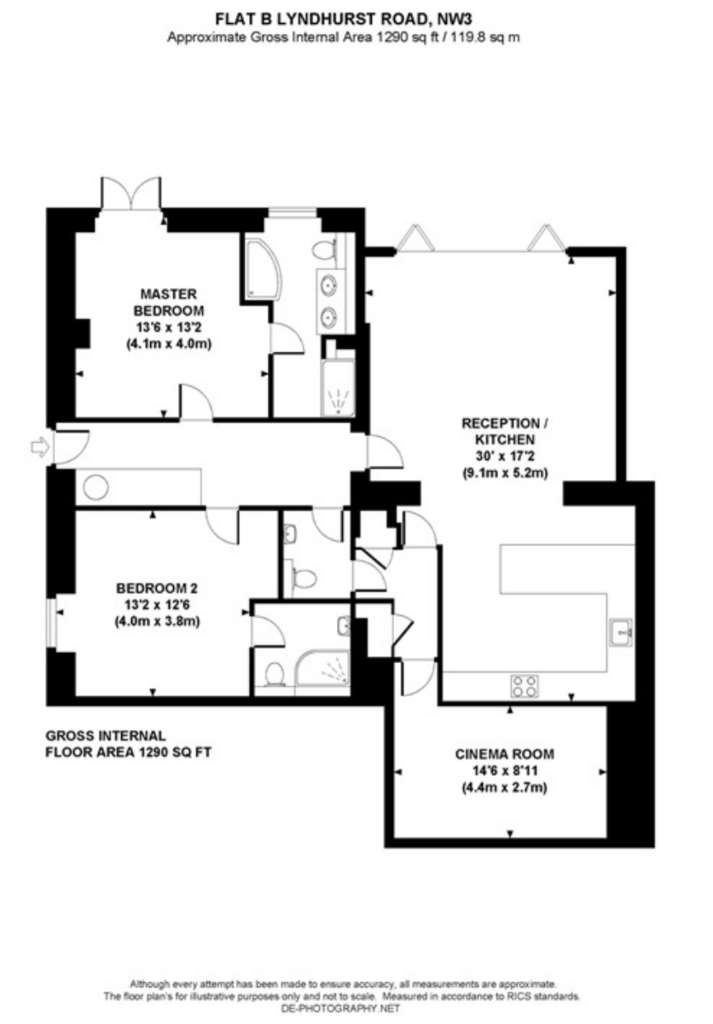 2 bedroom flat to rent - floorplan