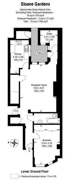 1 bedroom flat to rent - floorplan