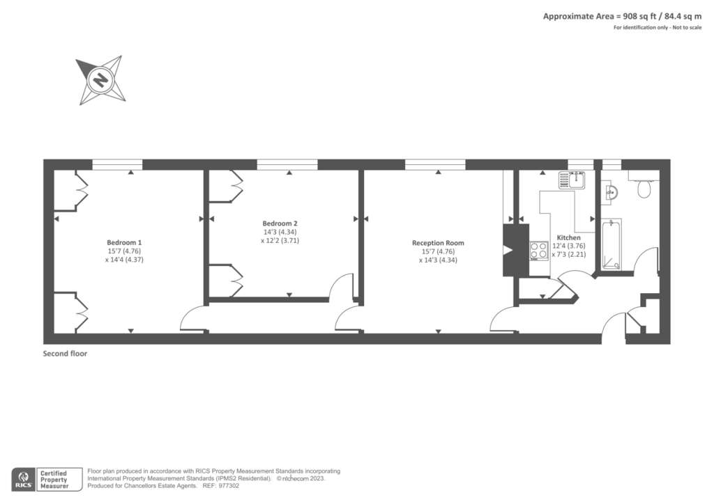 2 bedroom flat to rent - floorplan