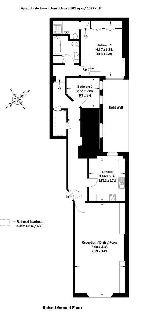 2 bedroom flat to rent - floorplan