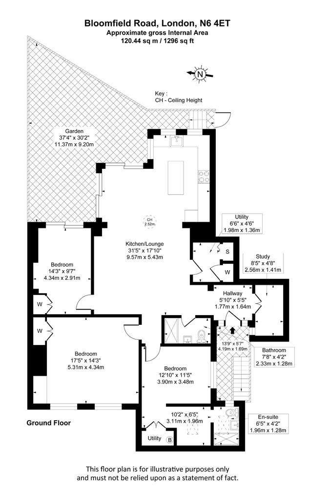 3 bedroom flat to rent - floorplan