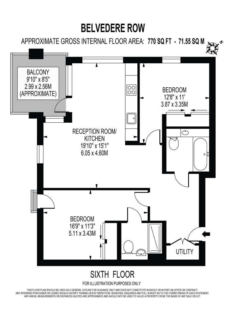 2 bedroom flat to rent - floorplan