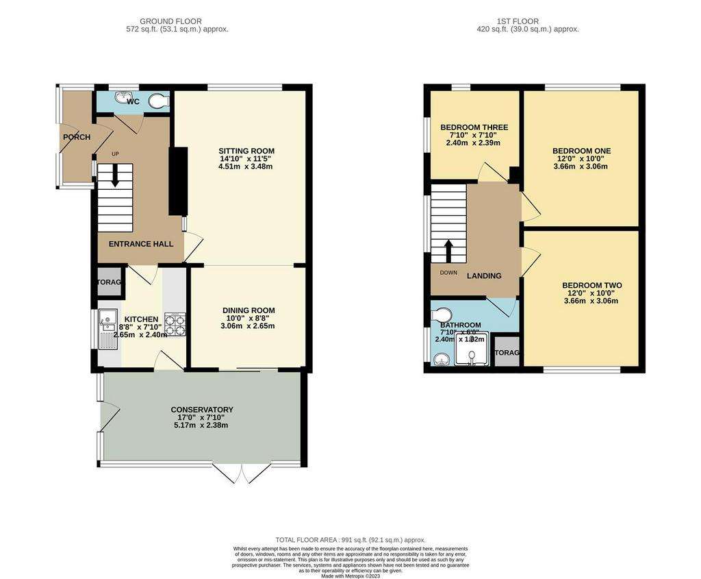 3 bedroom semi-detached house for sale - floorplan