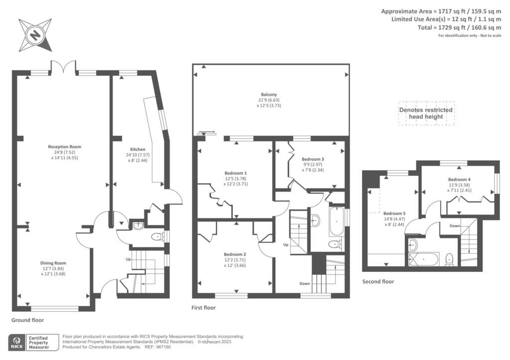 5 bedroom semi-detached house for sale - floorplan