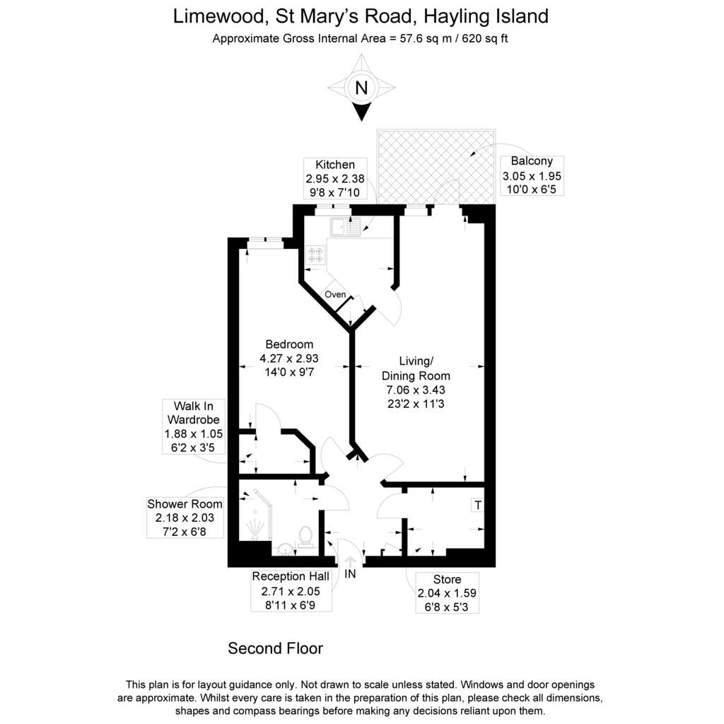 1 bedroom flat for sale - floorplan