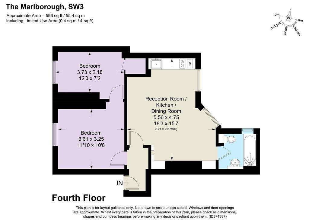 2 bedroom flat to rent - floorplan