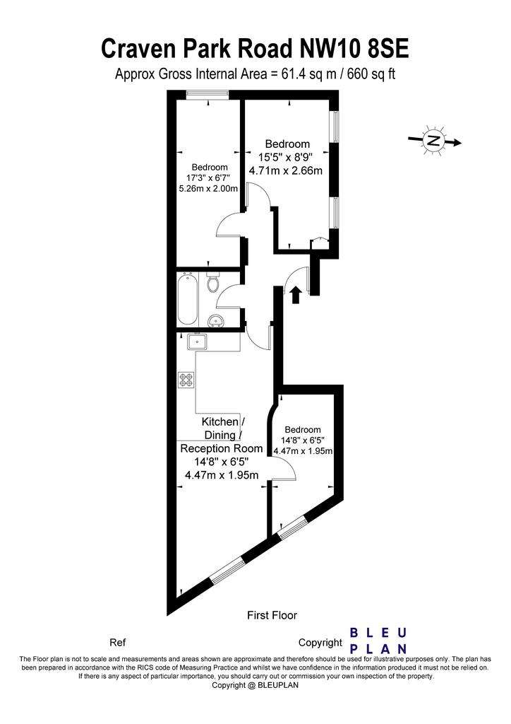 3 bedroom flat for sale - floorplan