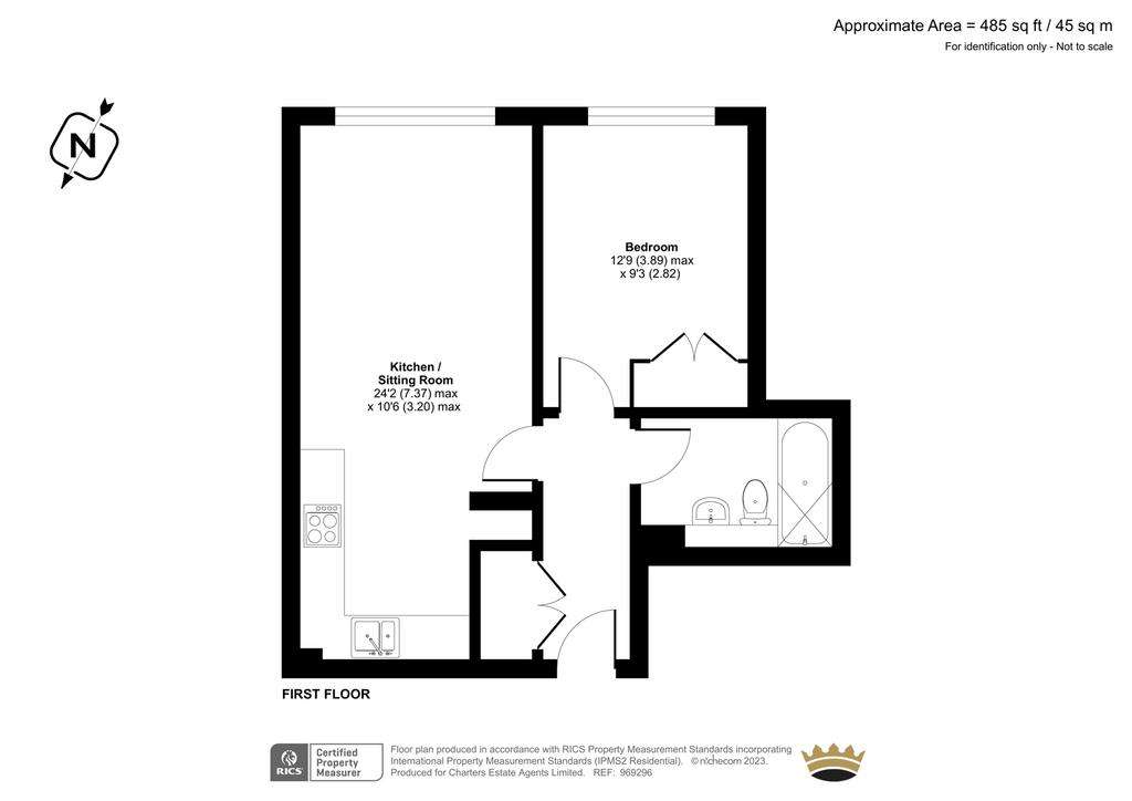 1 bedroom flat for sale - floorplan